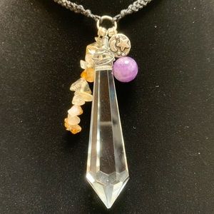 💗 Amethyst, Citrine & Glass Pendant 🦄